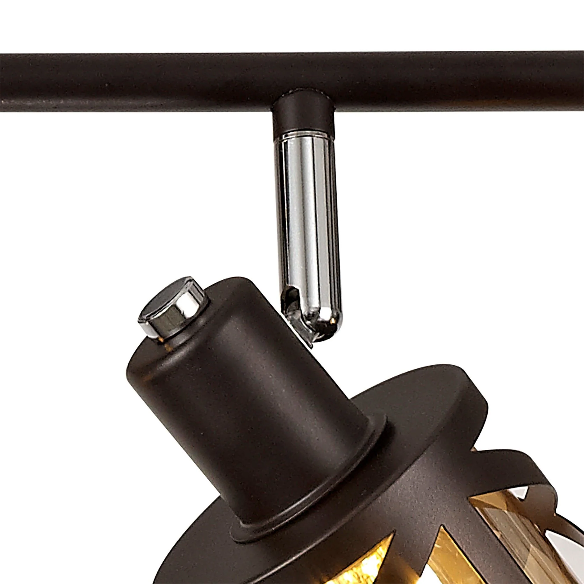Nivea 4 Light Linear Bar Spotlight E14, Matt Grey/Oiled Bronze/Polished Chrome/Amber - Image 9