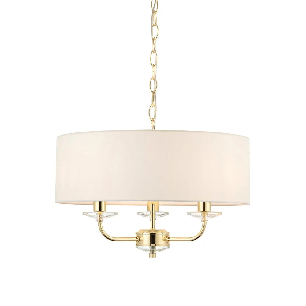 Charlene 3/6Lt Centre Ceiling Light - Nickel & White/Brass & White Finish - Image 3