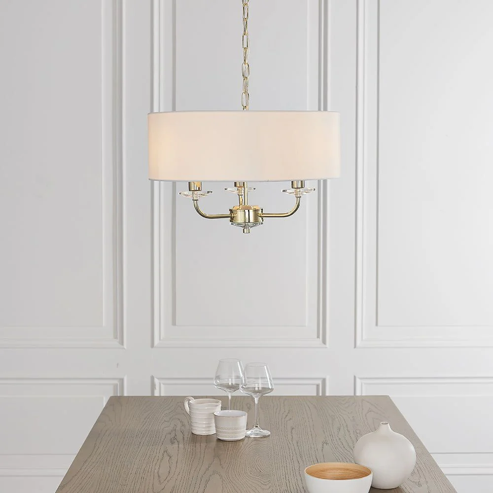 Charlene 3/6Lt Centre Ceiling Light - Nickel & White/Brass & White Finish - Image 4