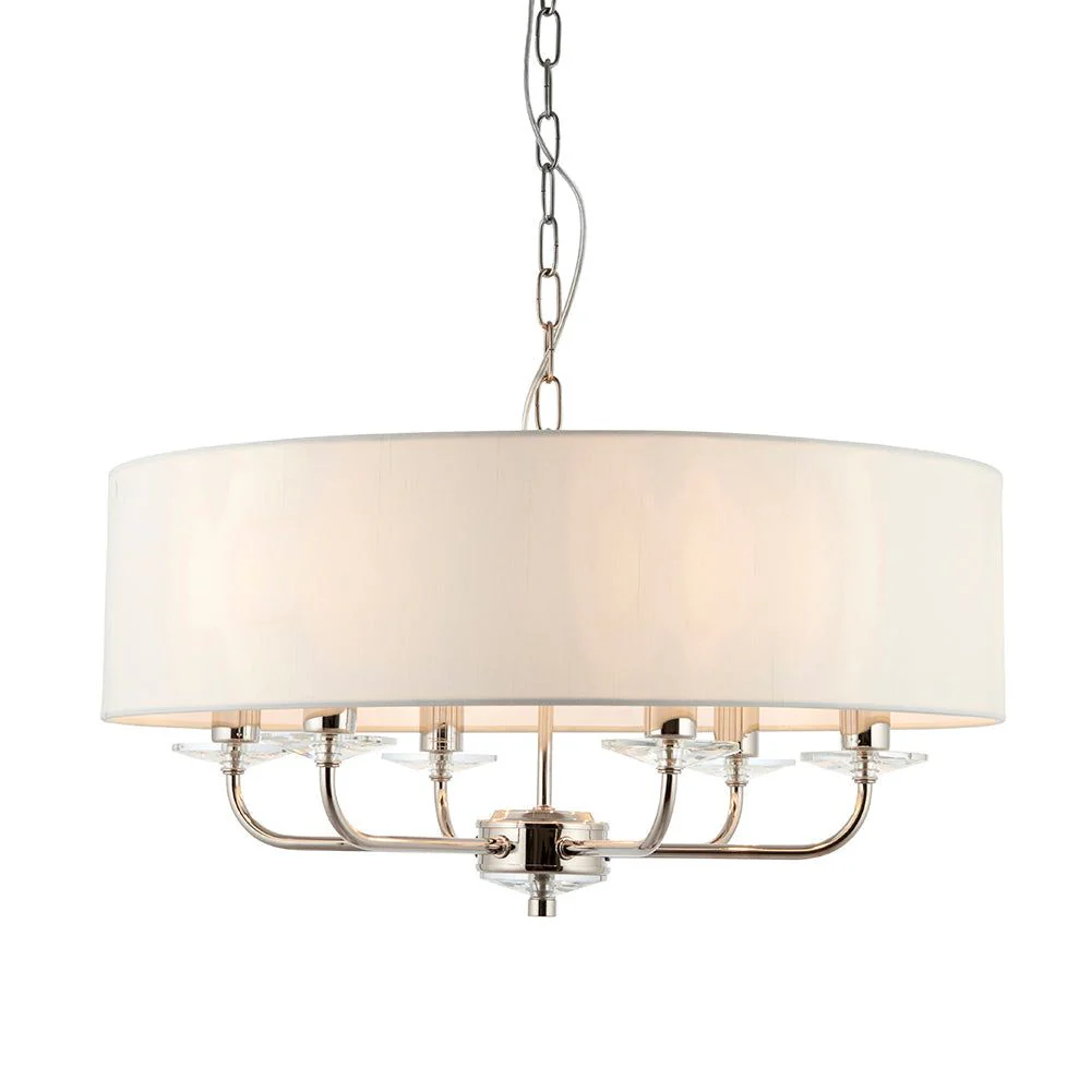 Charlene 3/6Lt Centre Ceiling Light - Nickel & White/Brass & White Finish - Image 5