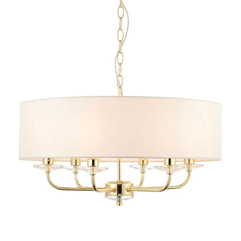 Charlene 3/6Lt Centre Ceiling Light - Nickel & White/Brass & White Finish - Image 7