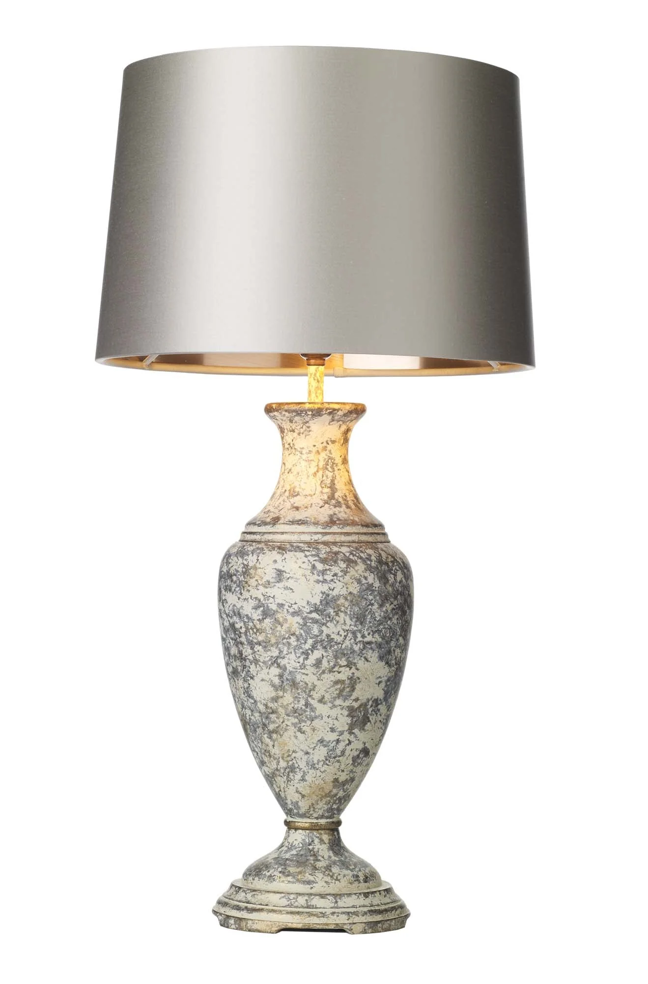 Noble Table Lamp In A Hand Painted Cream/Gold E27 - Image 3