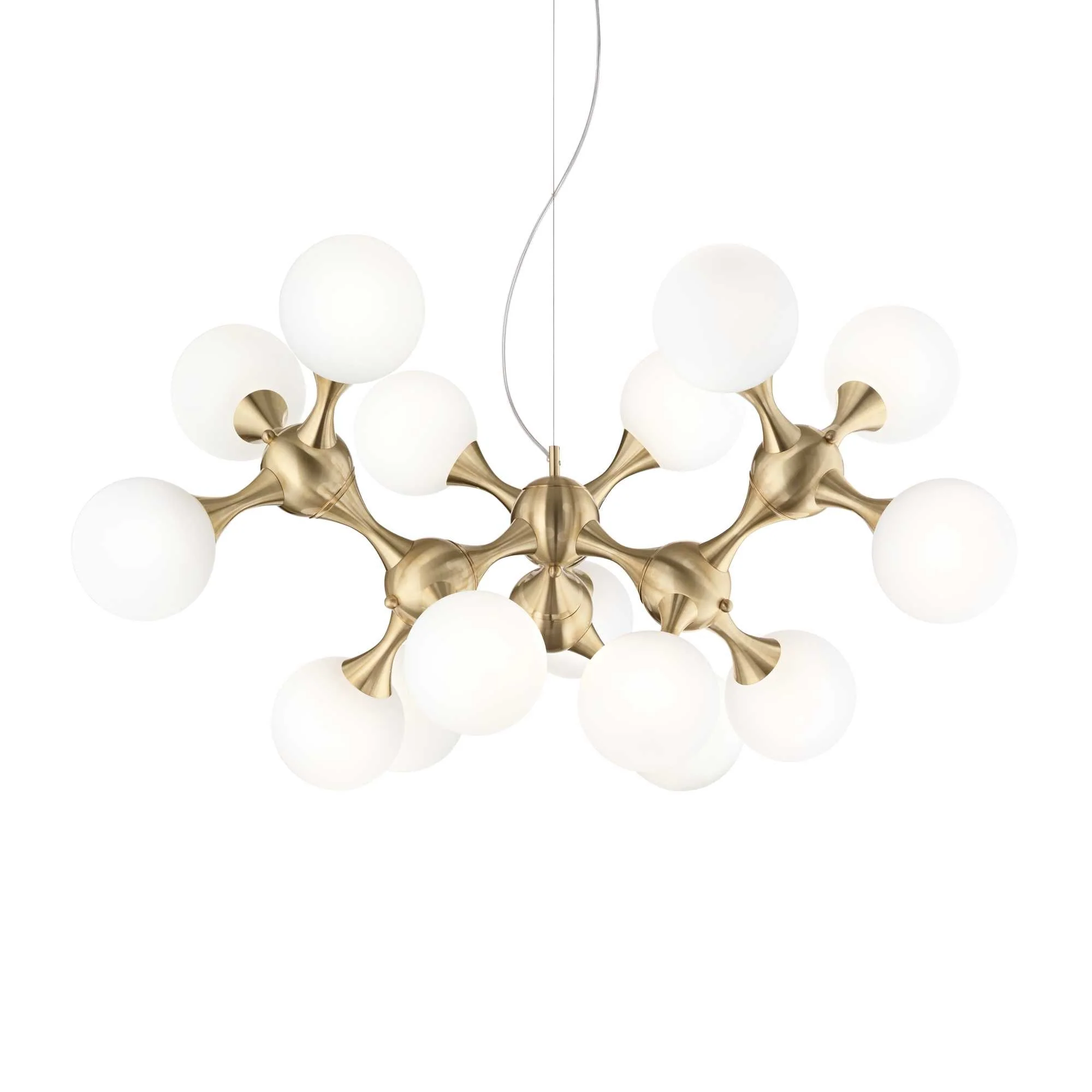 Nodi Centre Ceiling Light - White/Brass/Chrome Finish - Image 4
