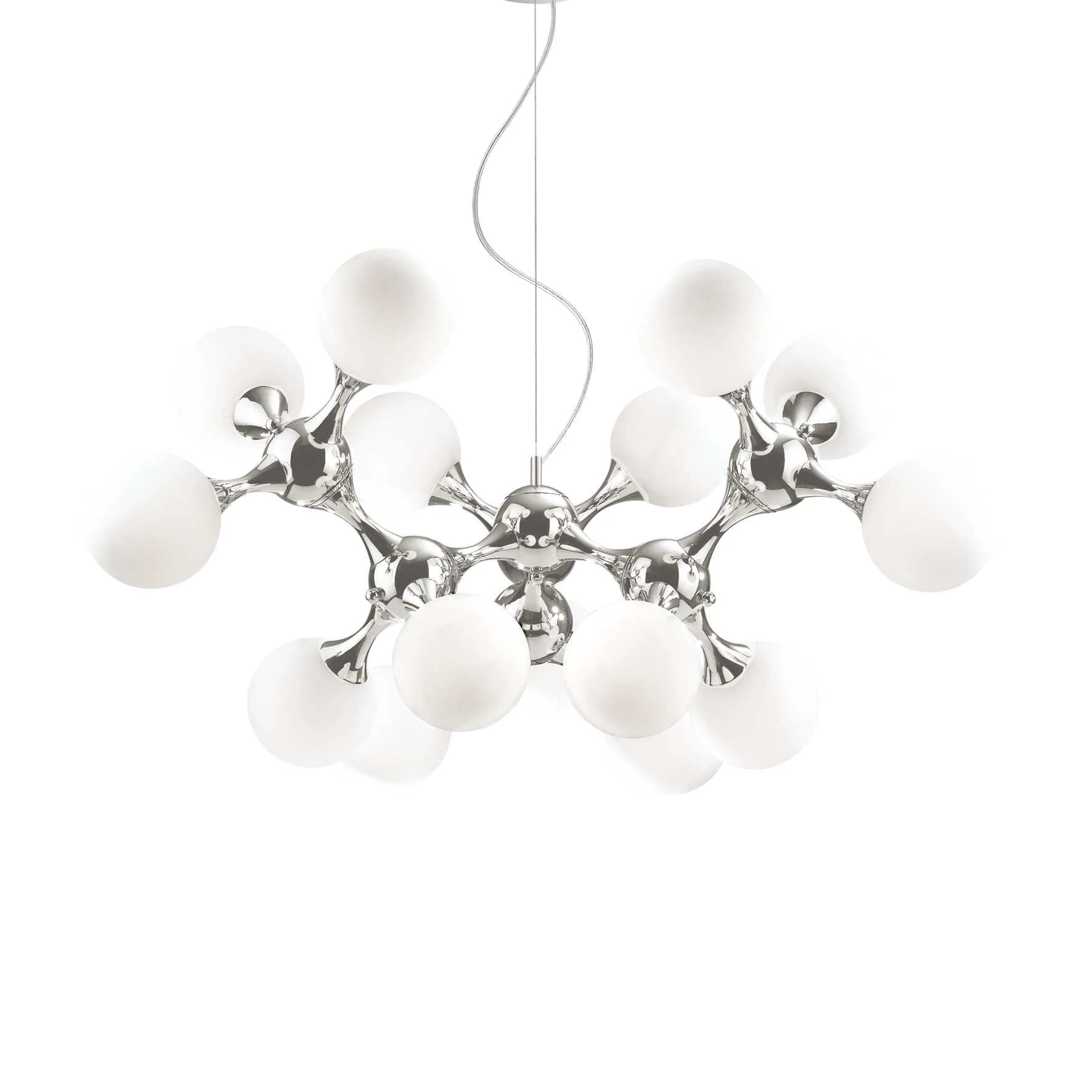 Nodi Centre Ceiling Light - White/Brass/Chrome Finish - Image 5