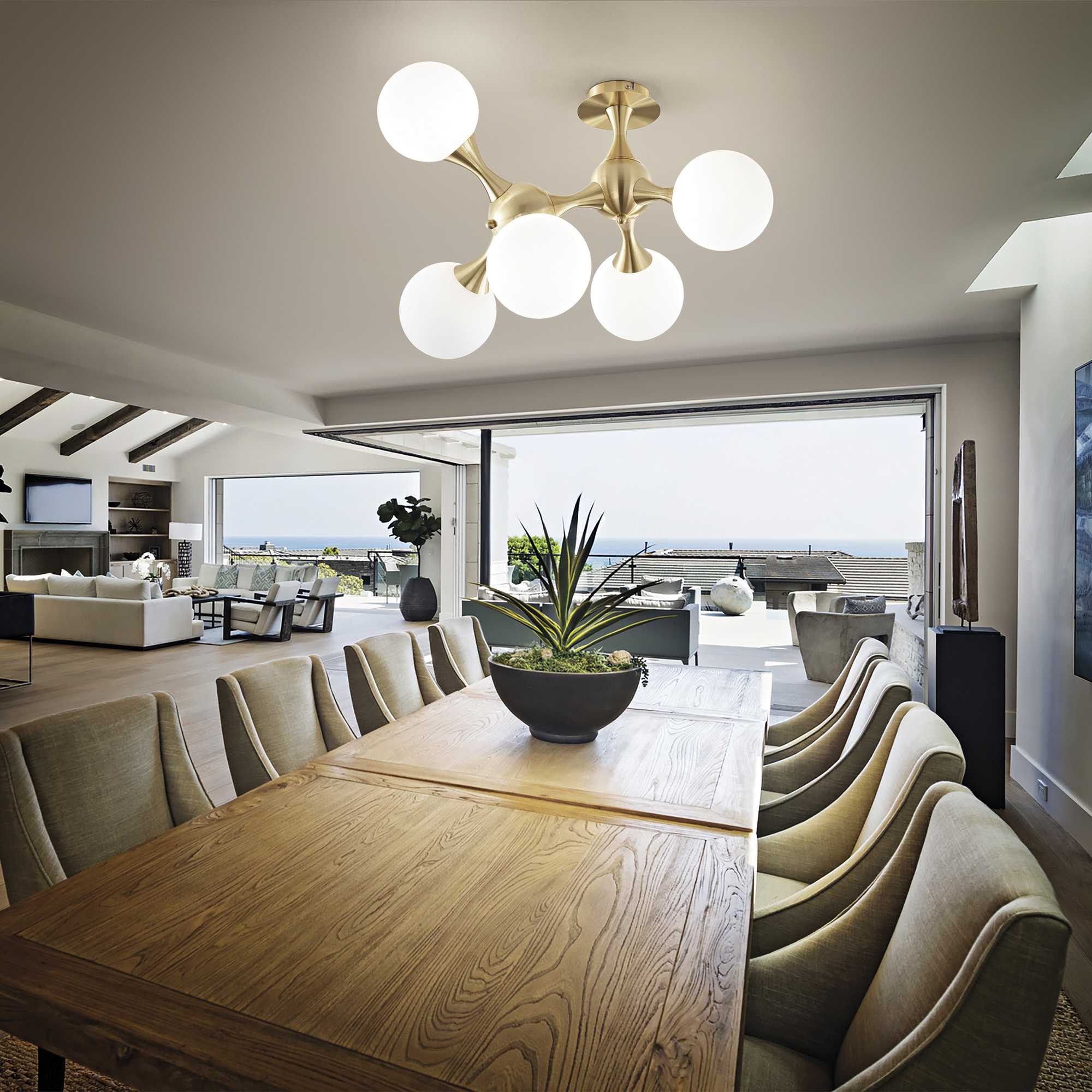 Nodi Semi-Flush Light - White Chrome Brass - Image 4