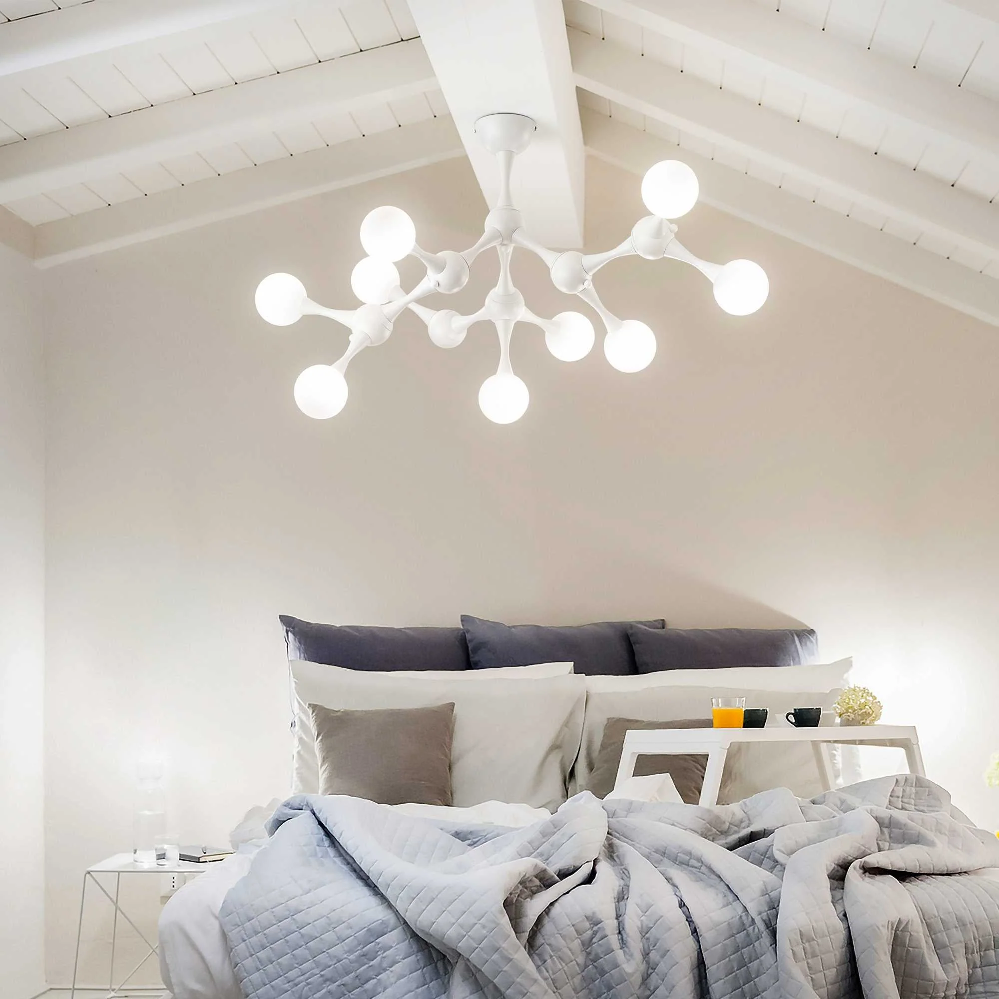 Nodino Semi Flush Light - White,Chrome Finish - Image 3