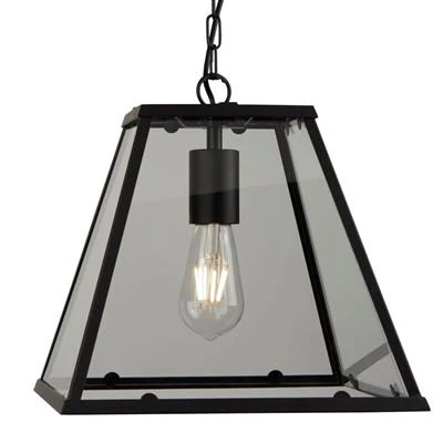 Noir Lantern 1/4Lt Pendant - Black Metal & Clear Glass - Image 3