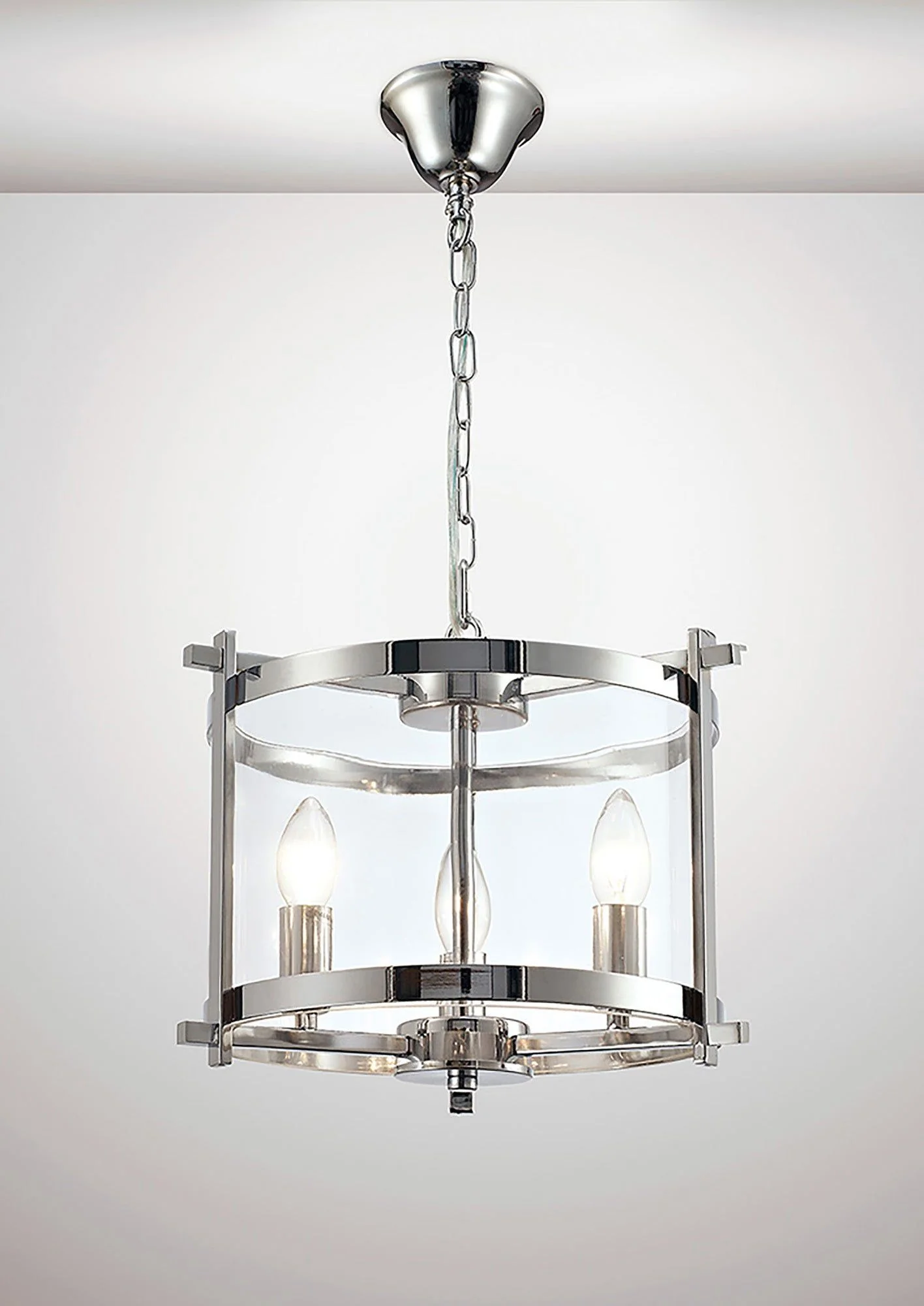 Nolan 3/4Lt Lantern - Black/Polished Chrome/Antique Brass - Image 10