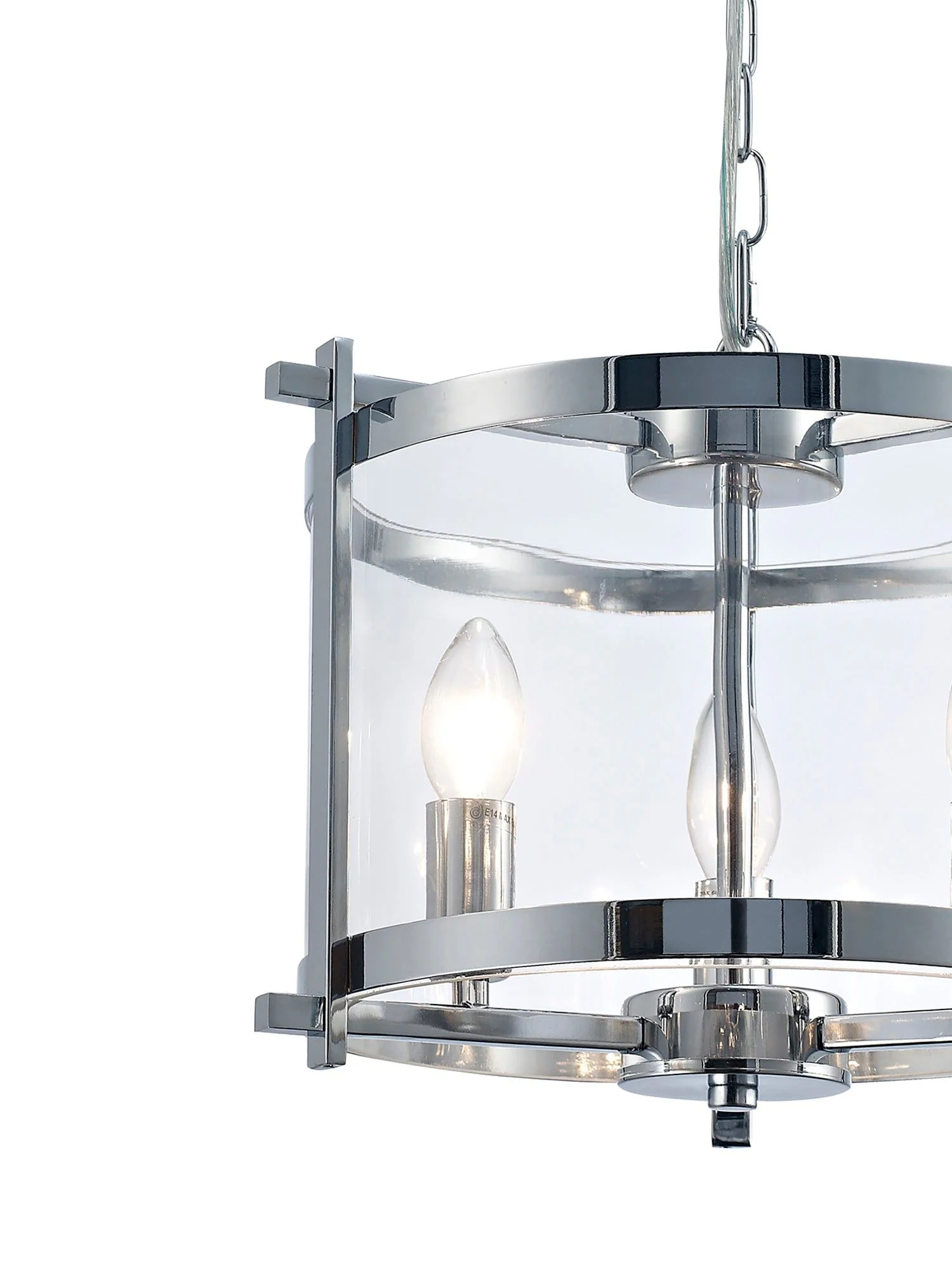 Nolan 3/4Lt Lantern - Black/Polished Chrome/Antique Brass - Image 11
