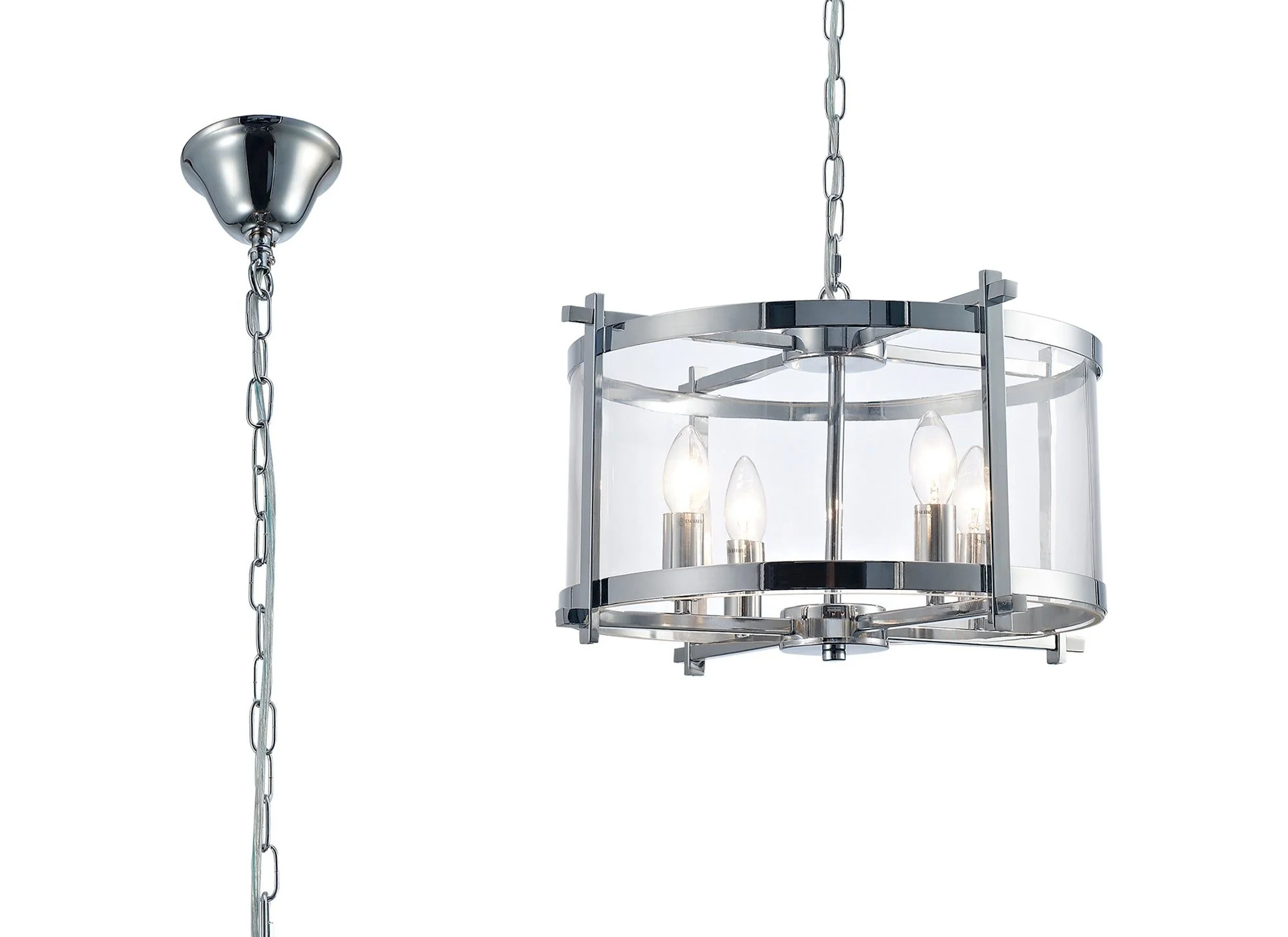 Nolan 3/4Lt Lantern - Black/Polished Chrome/Antique Brass - Image 12