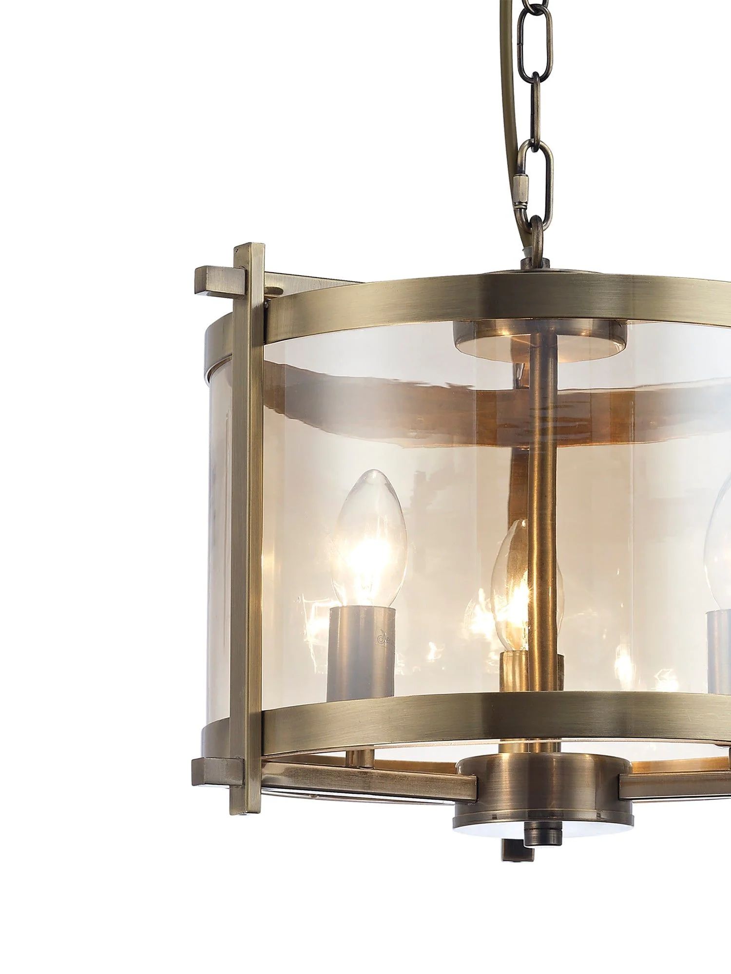 Nolan 3/4Lt Lantern - Black/Polished Chrome/Antique Brass - Image 15