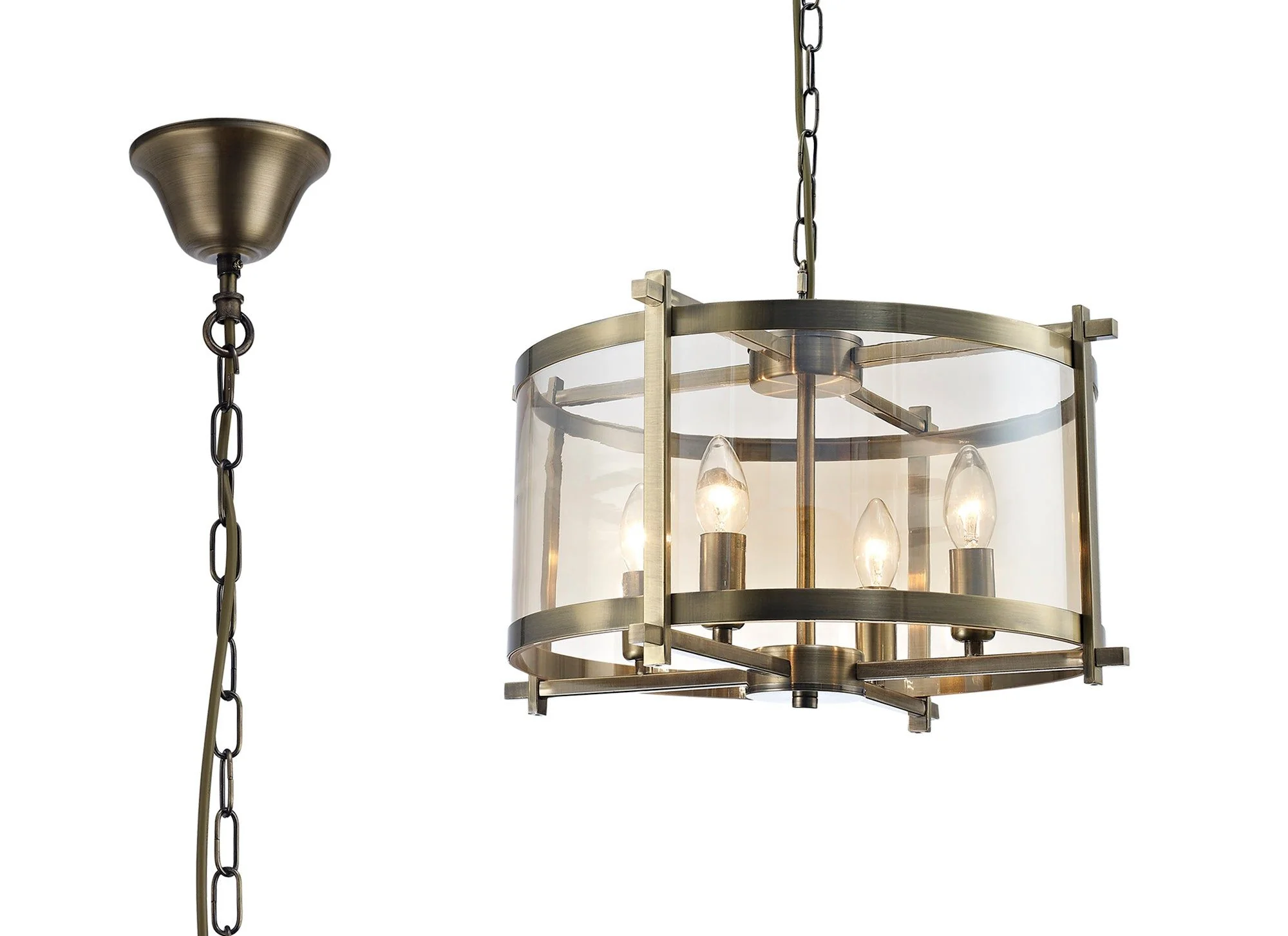Nolan 3/4Lt Lantern - Black/Polished Chrome/Antique Brass - Image 16