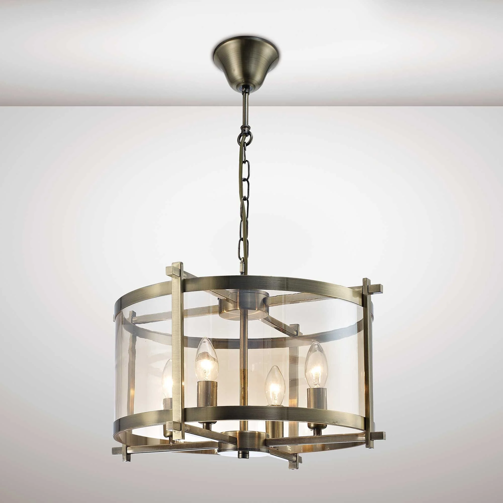 Nolan 3/4Lt Lantern - Black/Polished Chrome/Antique Brass - Image 17