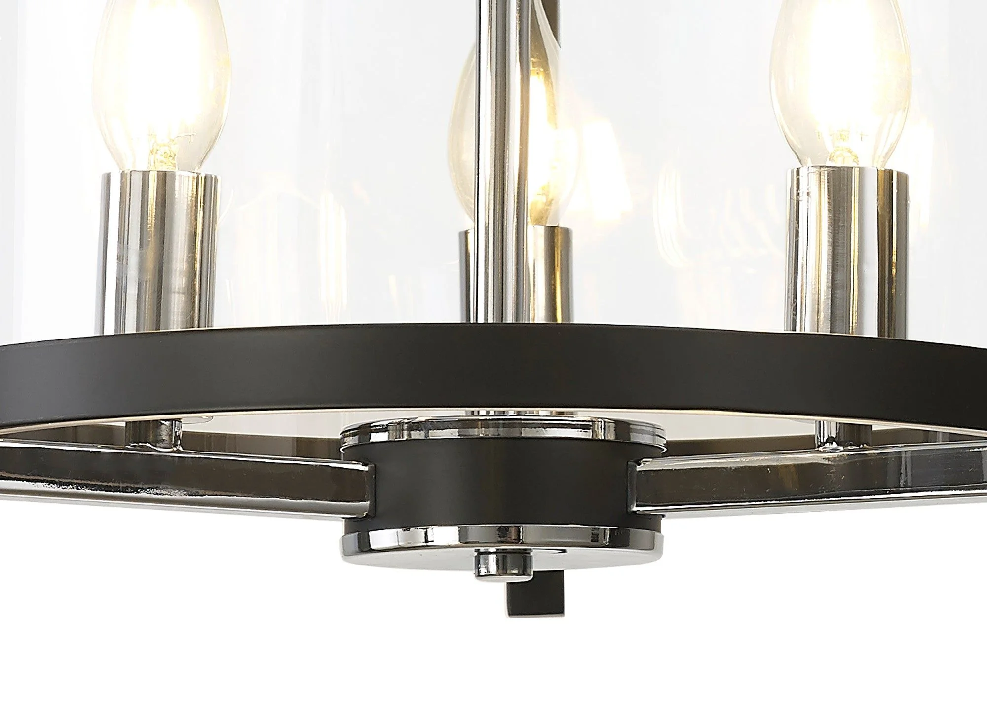 Nolan 3/4Lt Lantern - Black/Polished Chrome/Antique Brass - Image 3