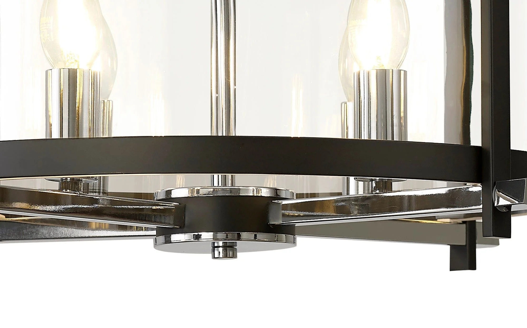 Nolan 3/4Lt Lantern - Black/Polished Chrome/Antique Brass - Image 6