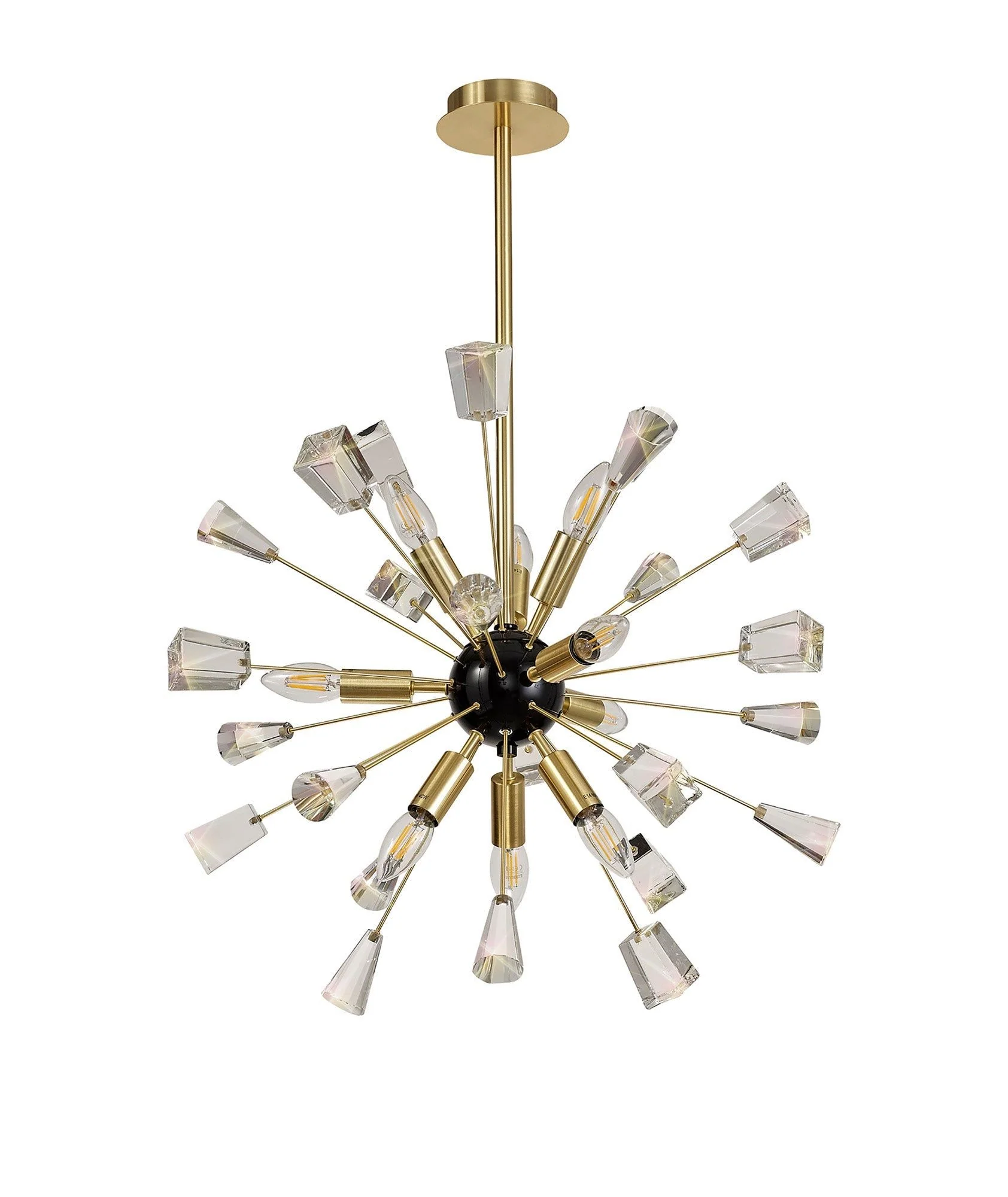 Nolita Pendant Sputnik, 9 Light E14, Polished Nickel/Brushed Gold & Gloss Black/Crystal - Image 3