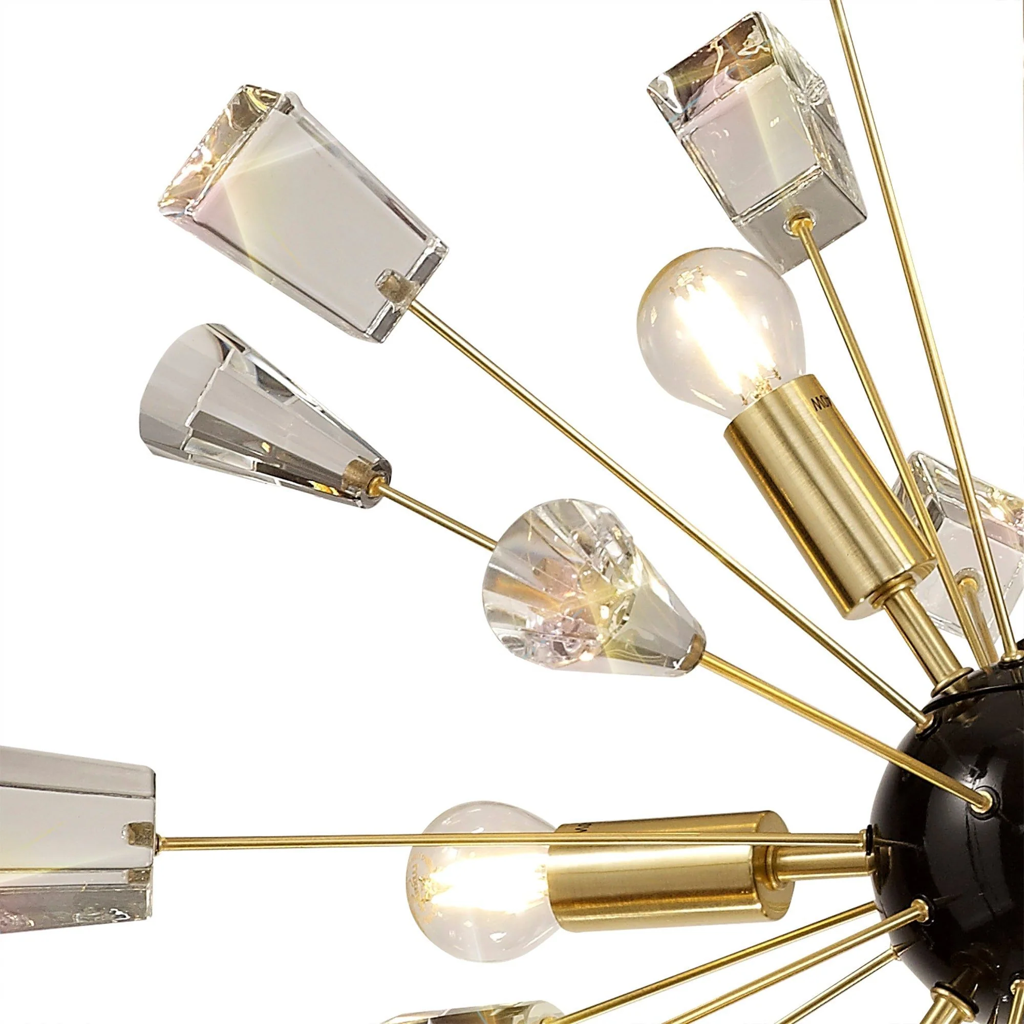 Nolita Pendant Sputnik, 9 Light E14, Polished Nickel/Brushed Gold & Gloss Black/Crystal - Image 4