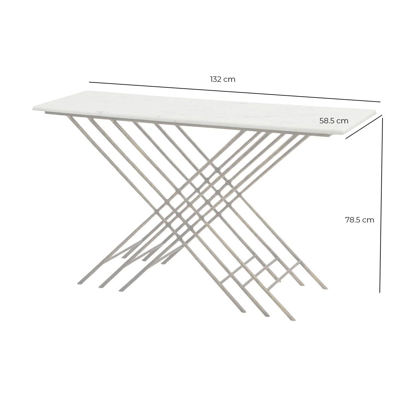Nolita White Marble And Antique Gold Console Table - Image 5