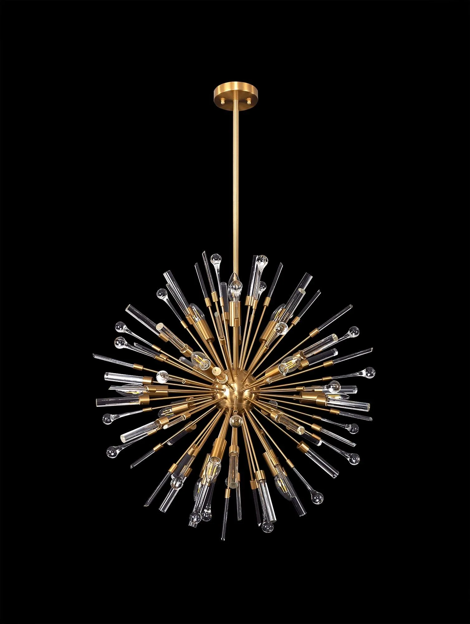 Noon Pendant 12 Light E14 Antique Gold/Clear Glass - Image 2