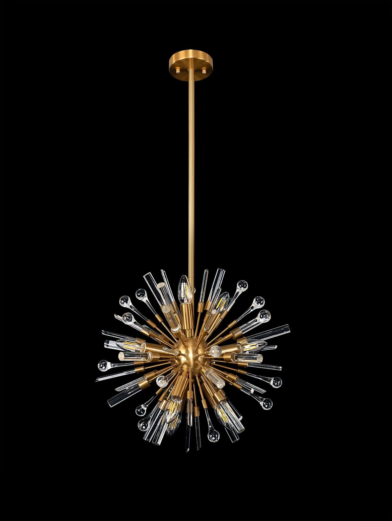 Noon Pendant 9 Light E14 Antique Gold/Clear Glass - Image 2