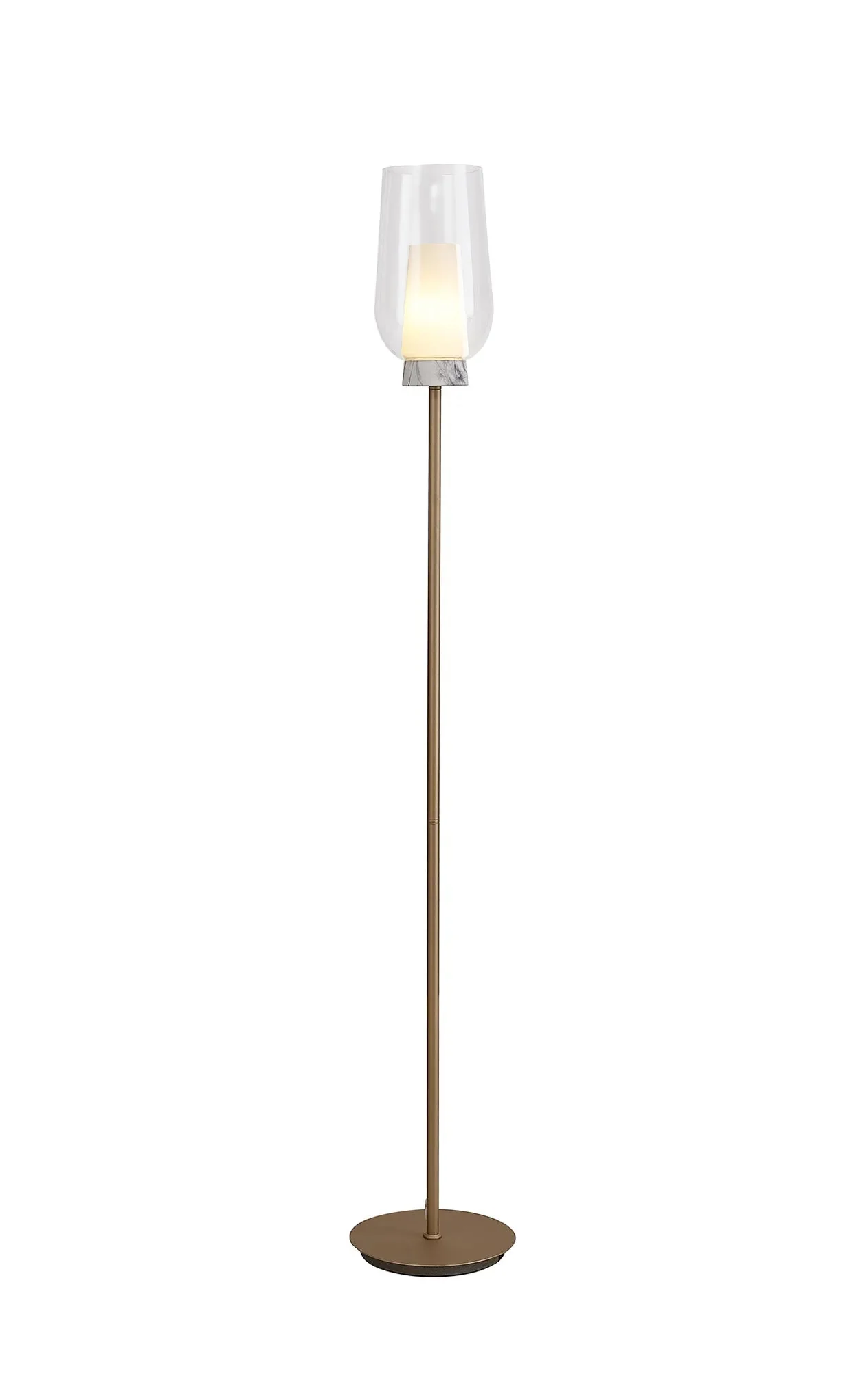 Nora Floor Lamp 1 Lt- White/Wood,  Black/ Black Marble, Gold/White Finishes - Image 3