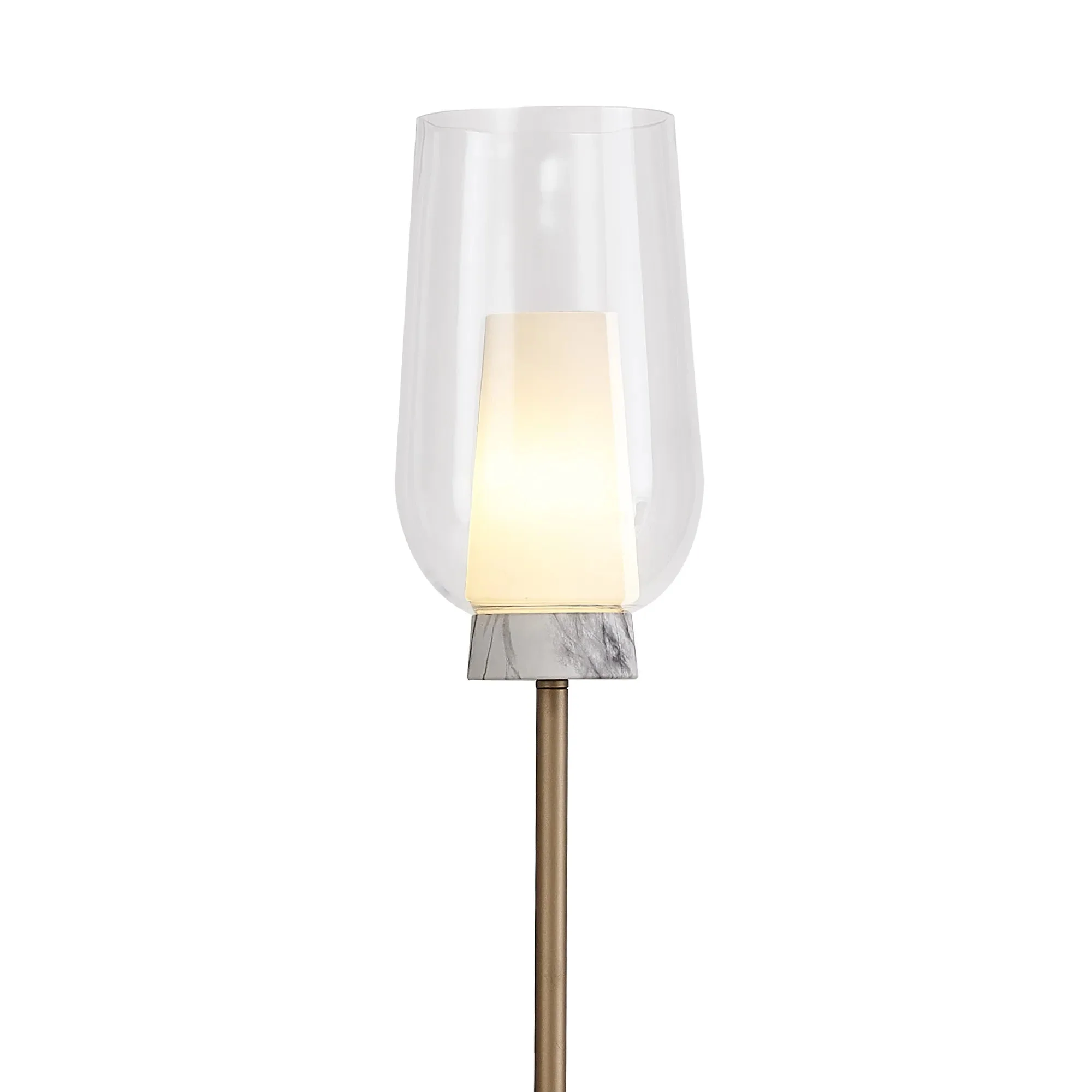 Nora Floor Lamp 1 Lt- White/Wood,  Black/ Black Marble, Gold/White Finishes - Image 6