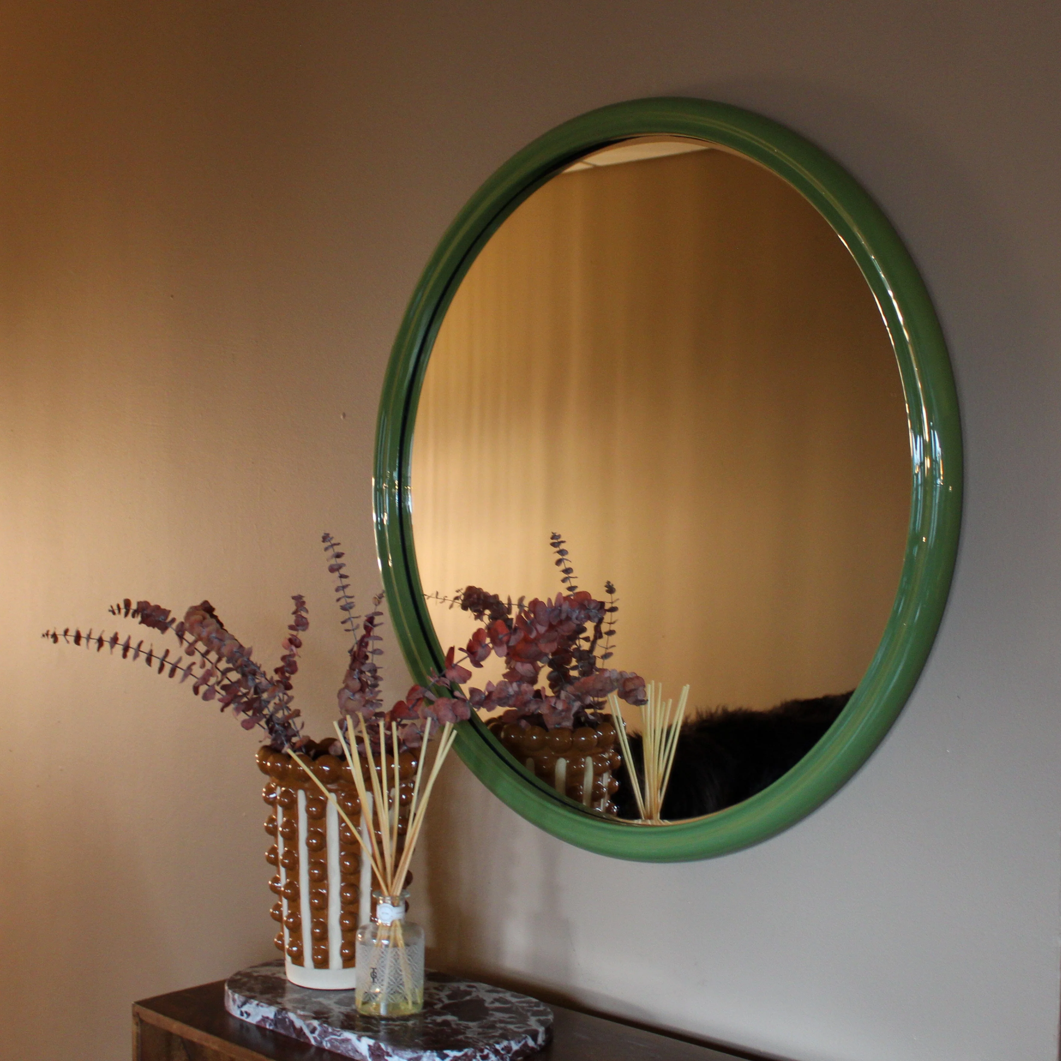 Nora Round Lacquer Mirror- Various Colours - Image 6
