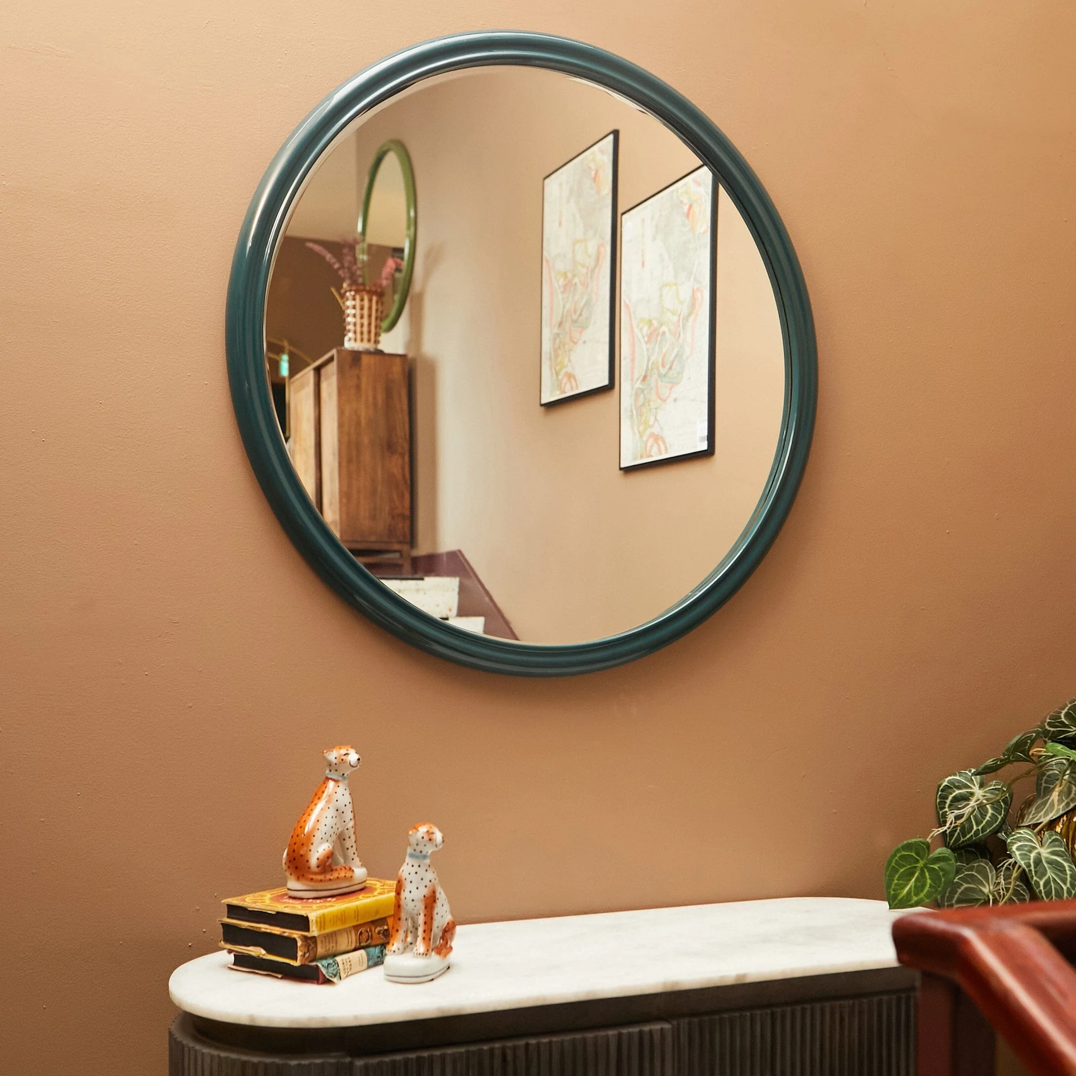 Nora Round Lacquer Mirror- Various Colours - Image 9