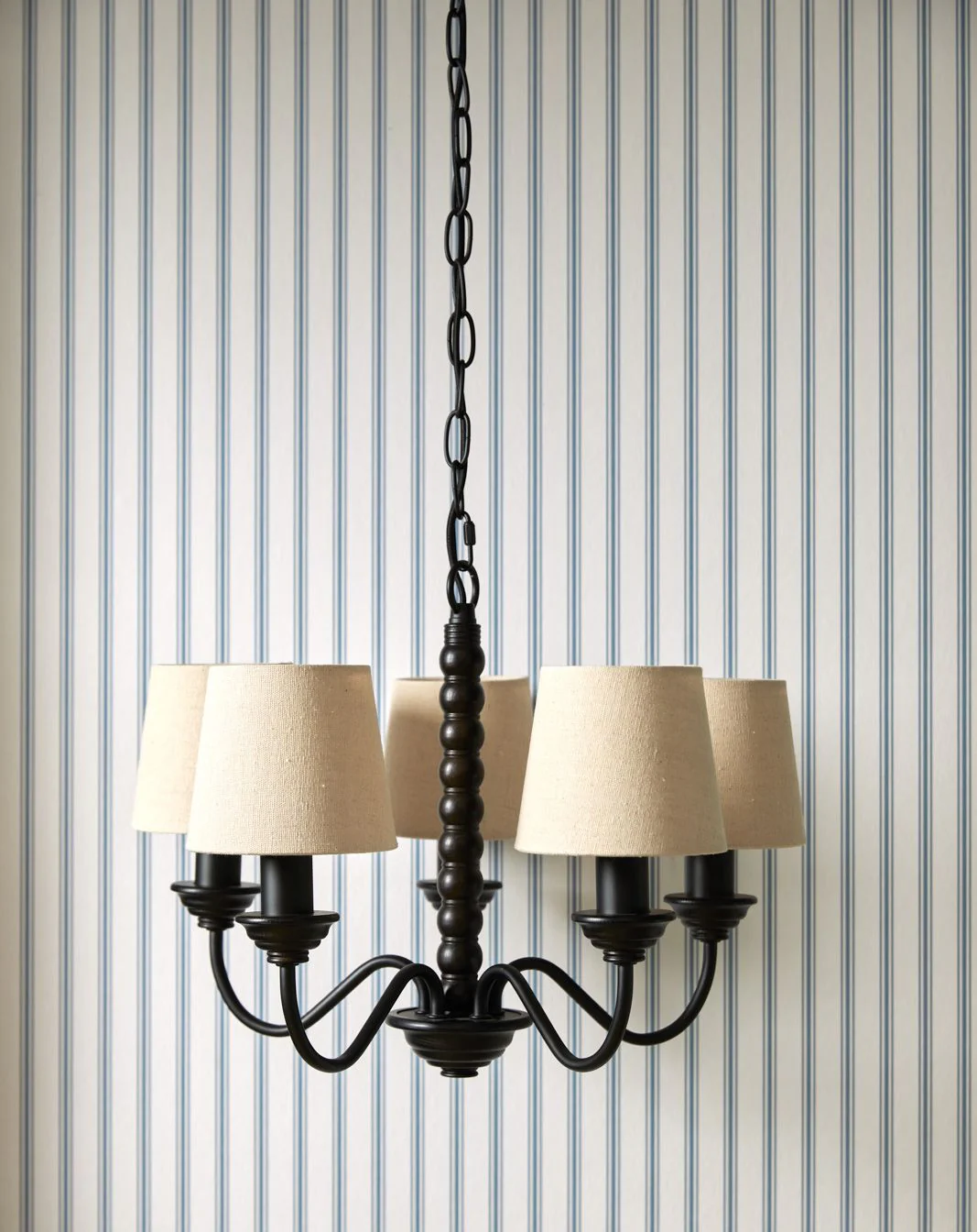 Norbury 5 Light Armed Pendant Matt Black With Shade - Image 3