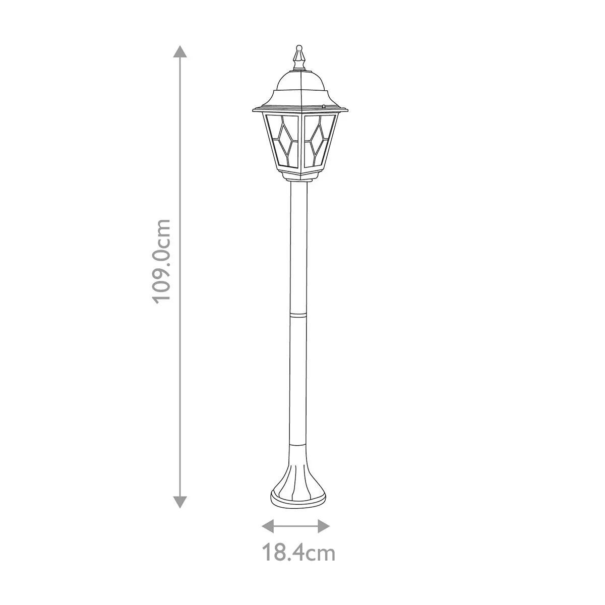Norfolk 1/3Lt Pillar Lantern - Black IP44 E27 - Image 5
