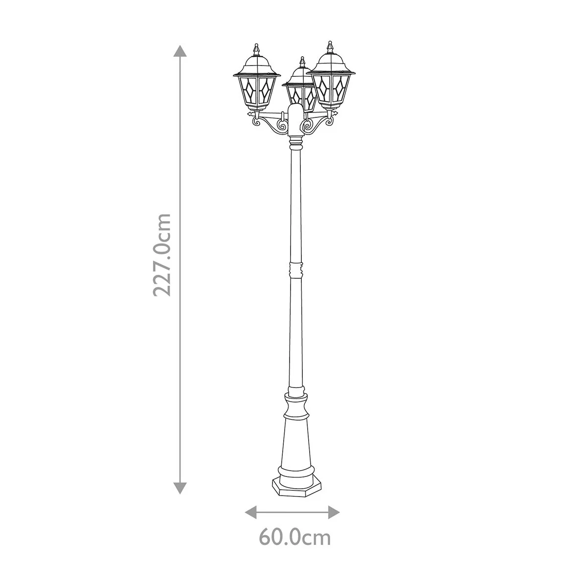 Norfolk 1/3Lt Pillar Lantern - Black IP44 E27 - Image 9