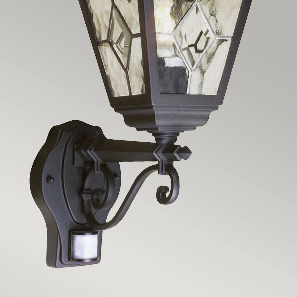 Norfolk Up/Down PIR Wall Lantern - Black Finish - Image 3