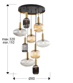 Norma Lamp 4/9/18L Black/Brass E27 Ip20 Non-Dimmable - Image 17