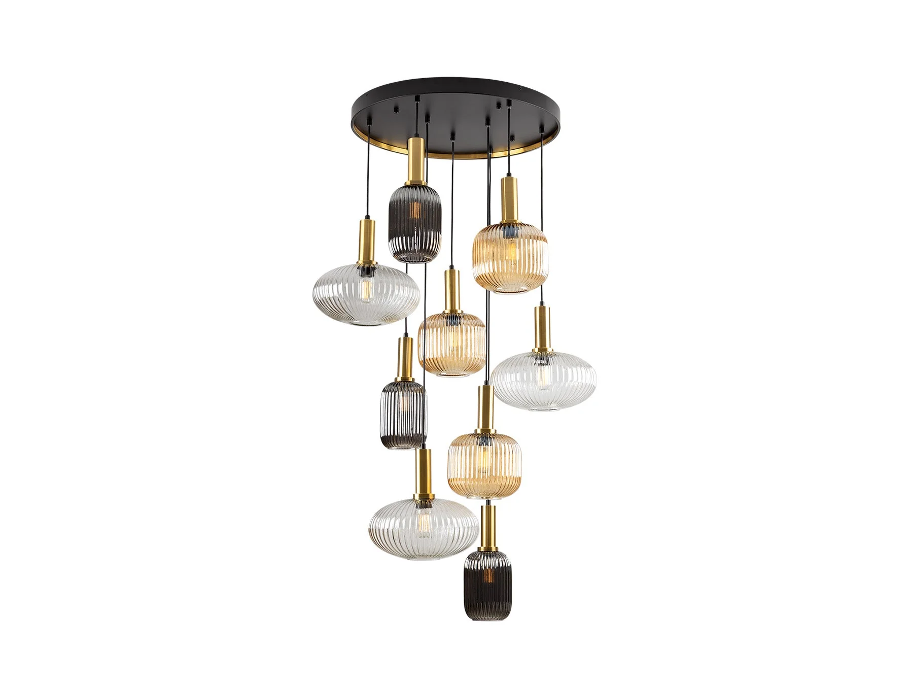Norma Lamp 4/9/18L Black/Brass E27 Ip20 Non-Dimmable - Image 3