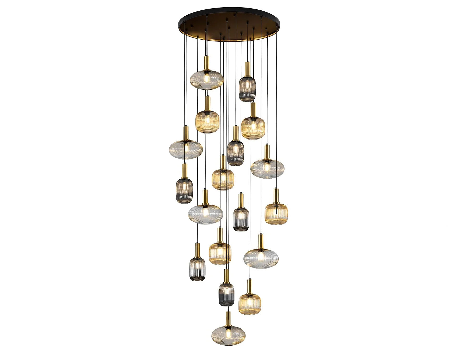 Norma Lamp 4/9/18L Black/Brass E27 Ip20 Non-Dimmable - Image 4