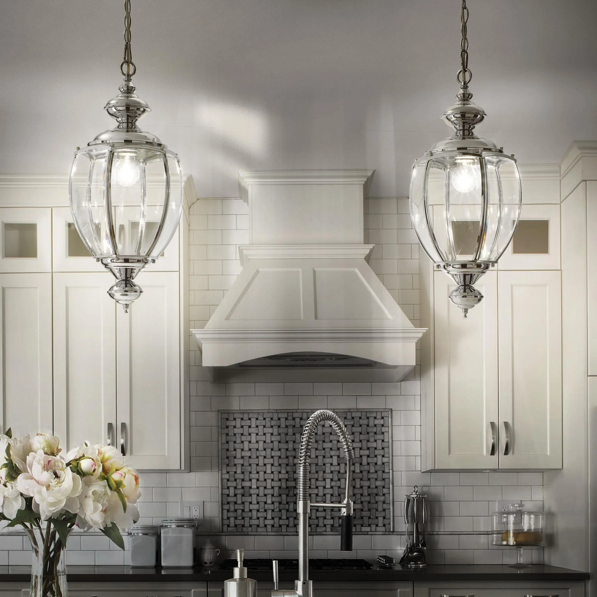 Norma Pendant Light - Antique Brass/Chrome - Image 4
