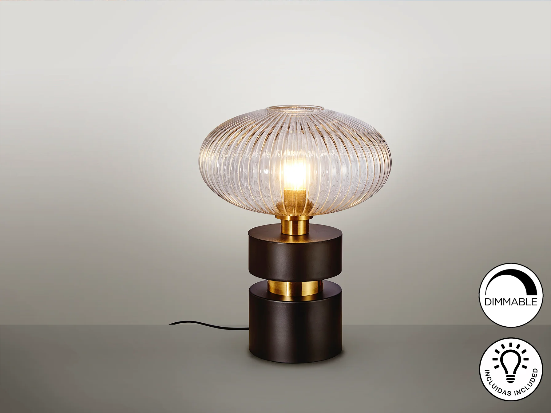 Norma Table Lamp- Black-Brass Finish - Image 3