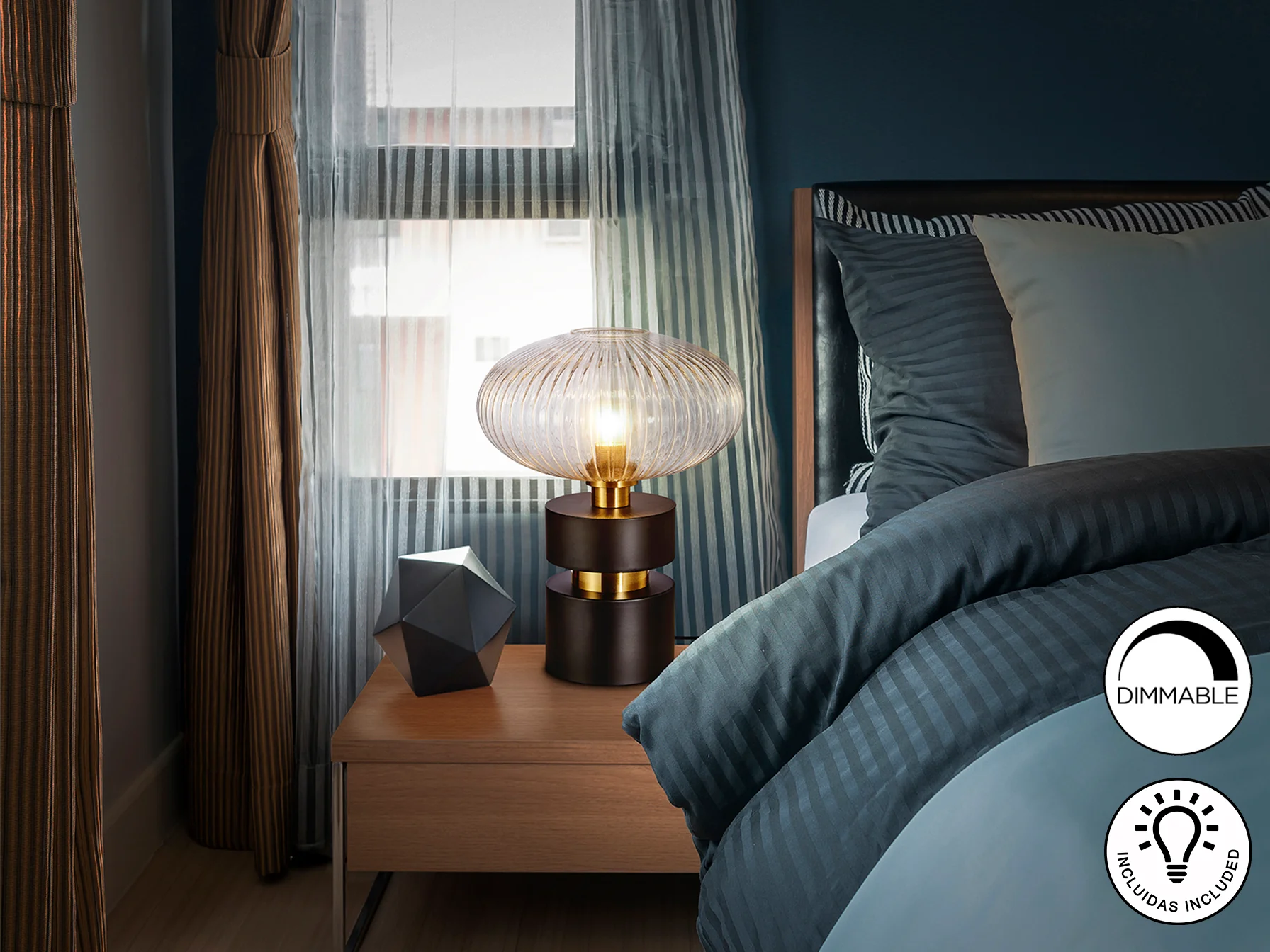 Norma Table Lamp- Black-Brass Finish - Image 5