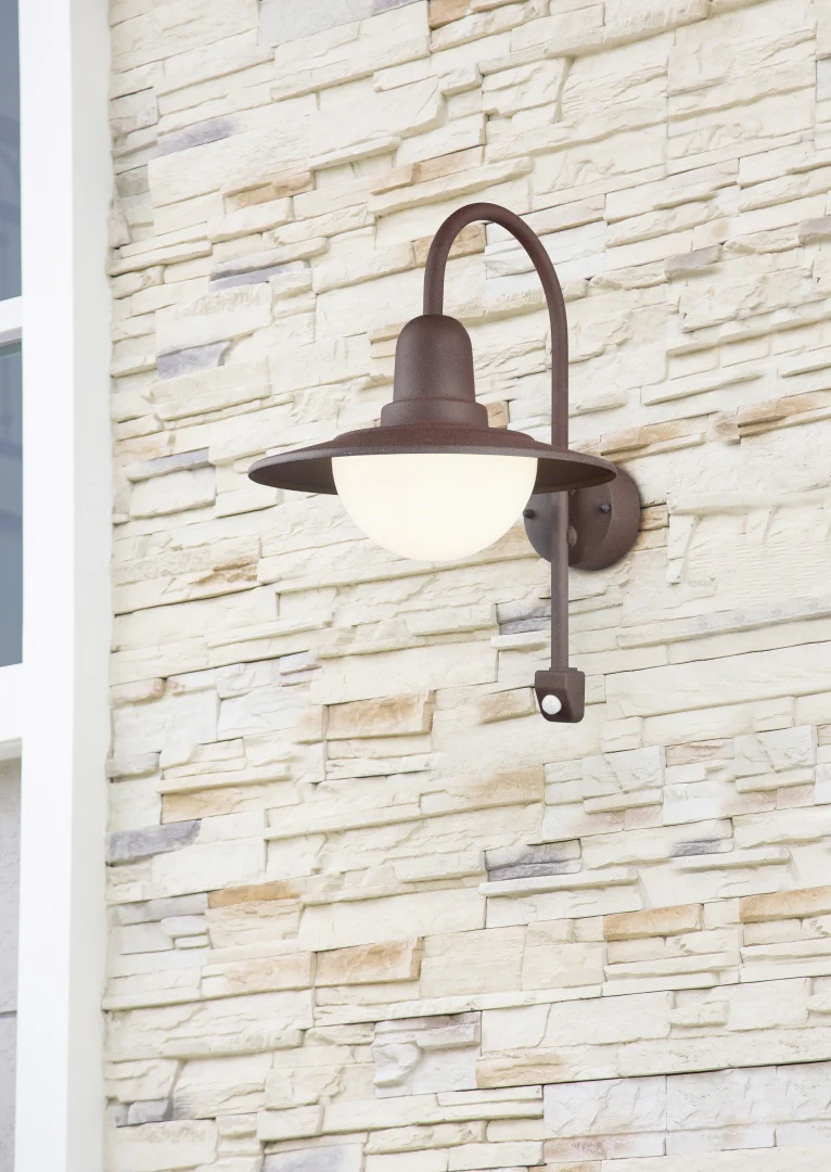 Norman Outdoor Wall Light- Rusty/ Anthracite Finish - Image 5