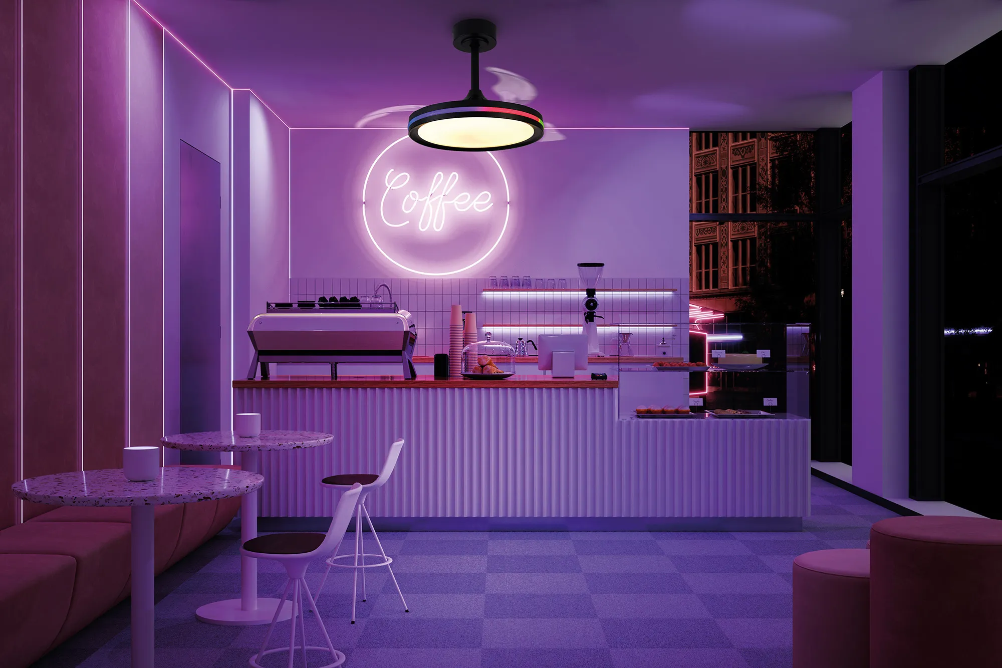 North LED Light Fan W/ Remote Control - Various Colours - Image 4