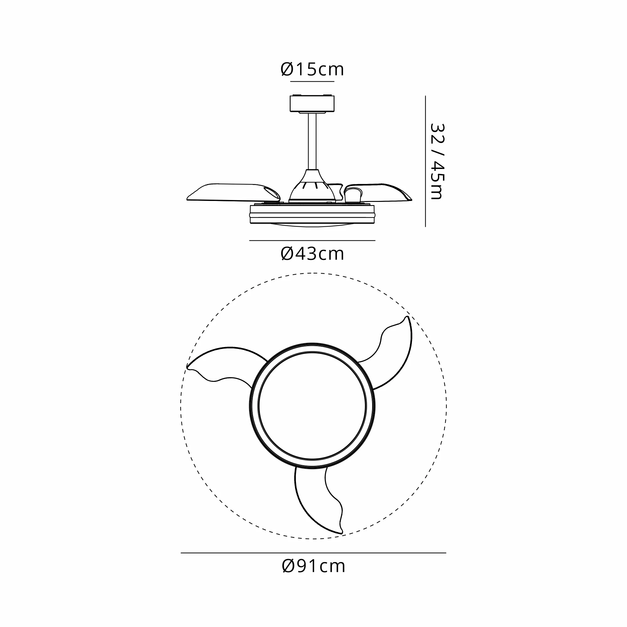 North LED Light Fan W/ Remote Control - Various Colours - Image 6