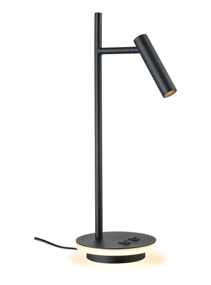 Northwich LED Desk Lamp With Illuminated Base- Black& Silver Finishes - Image 2