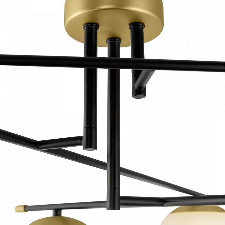 Nostalgia Semi Flush Ceiling Light - Black & Gold Finish - Image 3