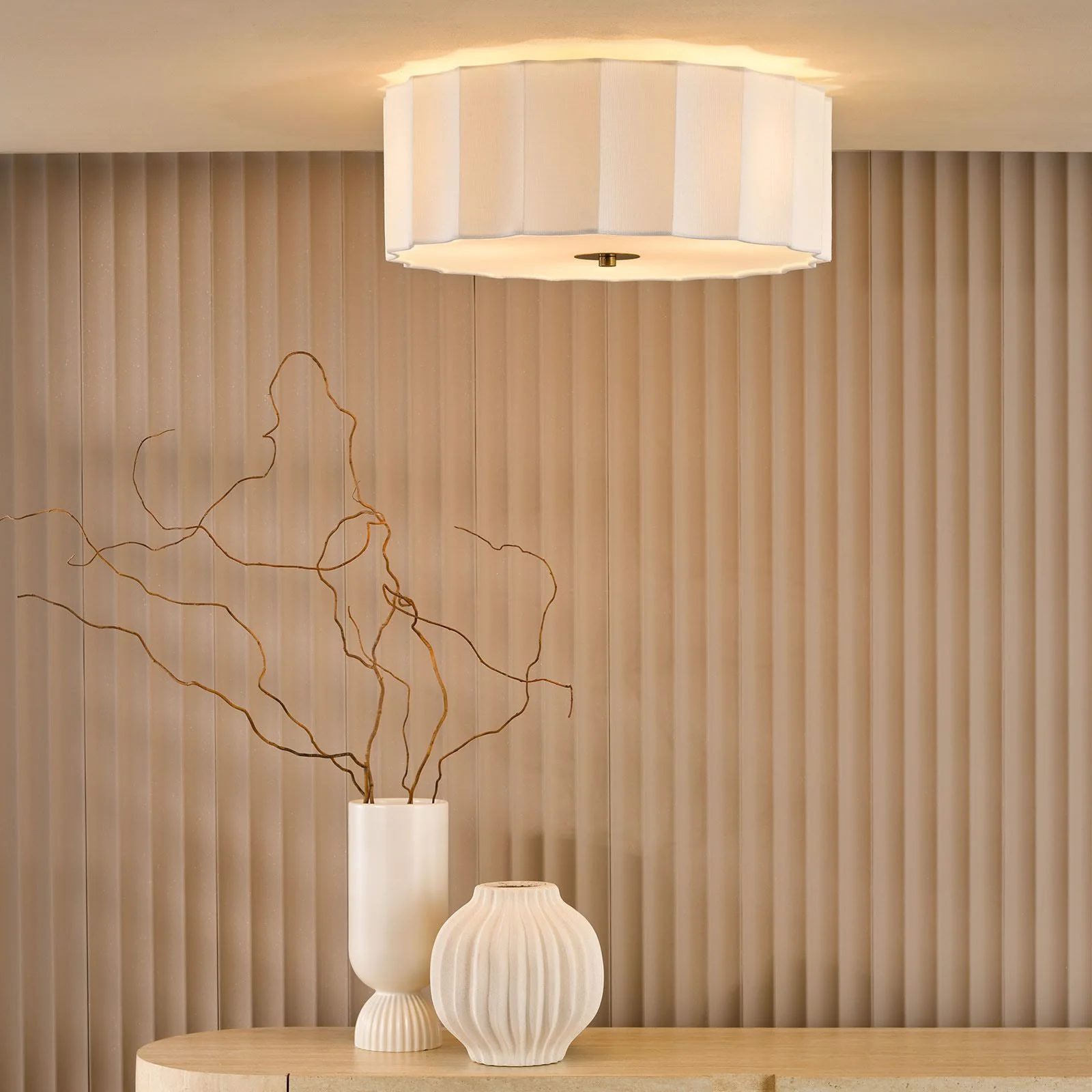 Noura 3 Light Flush-  Ivory and White - Image 4