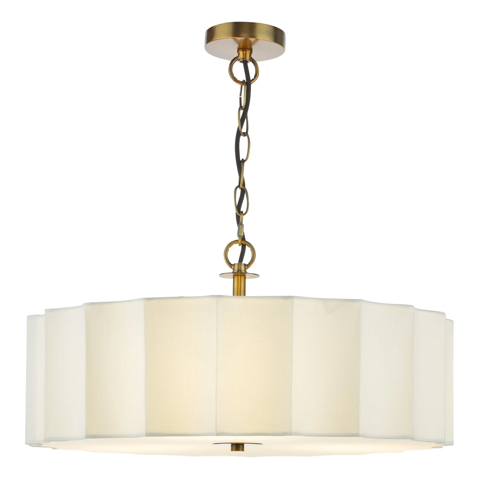 Noura 3 Light Pendant - Ivory and Antique Bronze