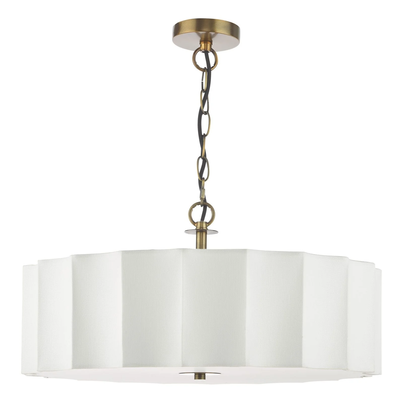 Noura 3 Light Pendant - Ivory and Antique Bronze - Image 2