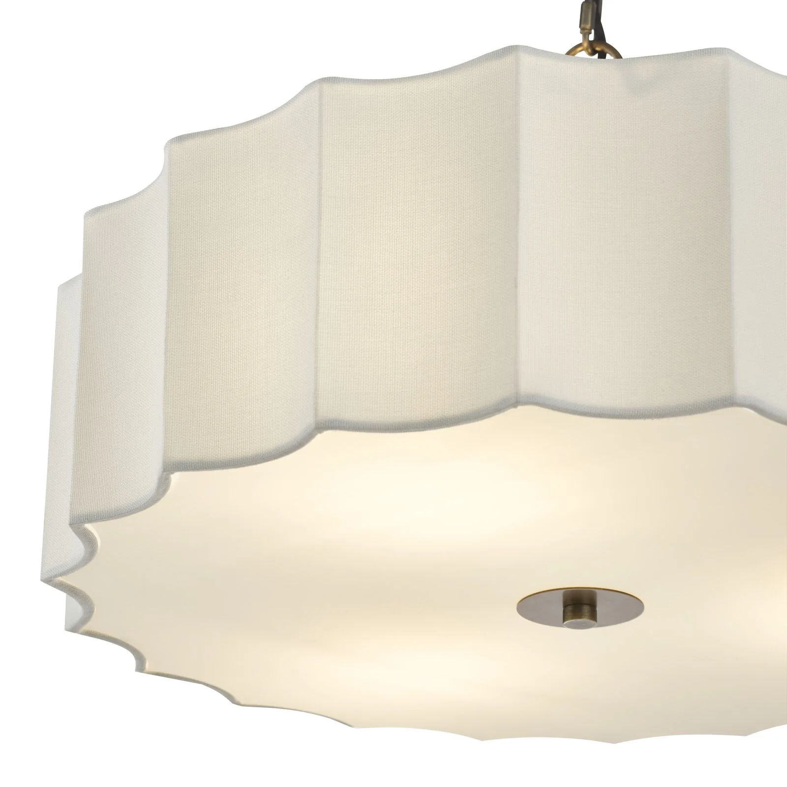 Noura 3 Light Pendant - Ivory and Antique Bronze - Image 3