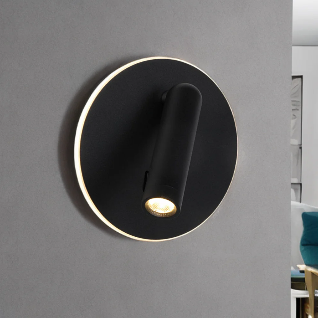 Nova Led Reading Wall Light c/w LED Ring- Black/ Gold Finish - Image 3