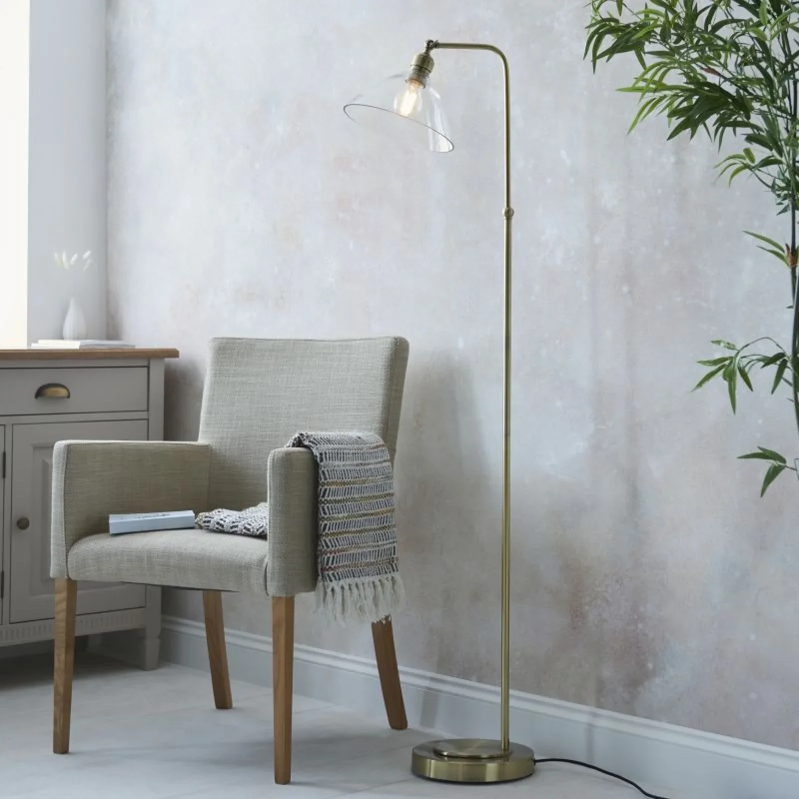 Novak Floor Lamp- Antique Brass/ Bright Nickel - Image 3