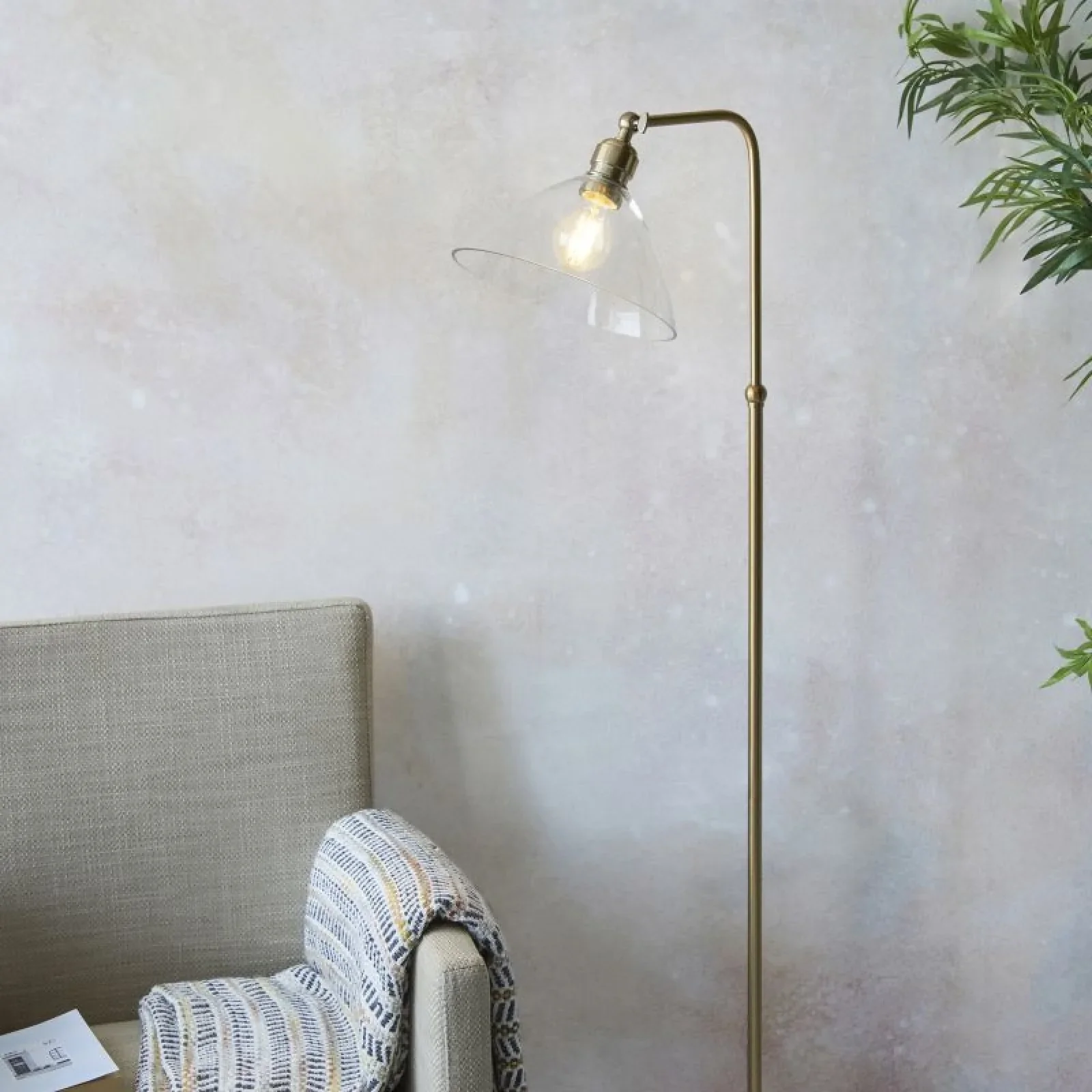 Novak Floor Lamp- Antique Brass/ Bright Nickel - Image 4